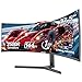 Gawfolk 37.5 Inch Curved Gaming Monitor, 2500R PC Screen 144Hz UWQHD 3840 x 1600, Curved Computer Screen with FreeSync and Eye Care Technology, DP, HDMI