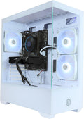 CYBERPOWERPC Wyvern Gaming PC - AMD Ryzen 7 5700X, AMD Radeon RX 9060 XT 8GB, 16GB RAM, 1TB NVMe SSD, 650W 80+ PSU, Wi-Fi, Windows 11, Prism Panoramic RGB White