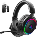 EKSA 2.4GHz Wireless Gaming Headset for PS5/PS4/PC/Switch/Mac, Bluetooth 5.3 Gaming Headphones Wireless with Microphone, 20ms Latency, 52 Hours Battery Life, RGB, USB PC Headset