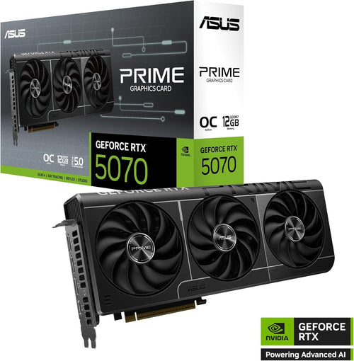 ASUS TUF Gaming GeForce RTX 5070 12GB GDDR7 OC Edition Graphics Card (NVIDIA Blackwell Architecture and DLSS 4, 2.5 Slot Design, SSF, PCIe 5.0, 3X DisplayPort 2.1b, 2X HDMI 2.1b)