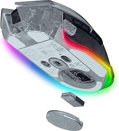 Razer Basilisk V3 Pro 35K Phantom White - Adjustable Wireless Ergonomic RGB Gaming Mouse - Optical 35K DPI Sensor - 4-Way Scroll Wheel - HyperSpeed & Bluetooth - PC/Mac | Phantom White Edition
