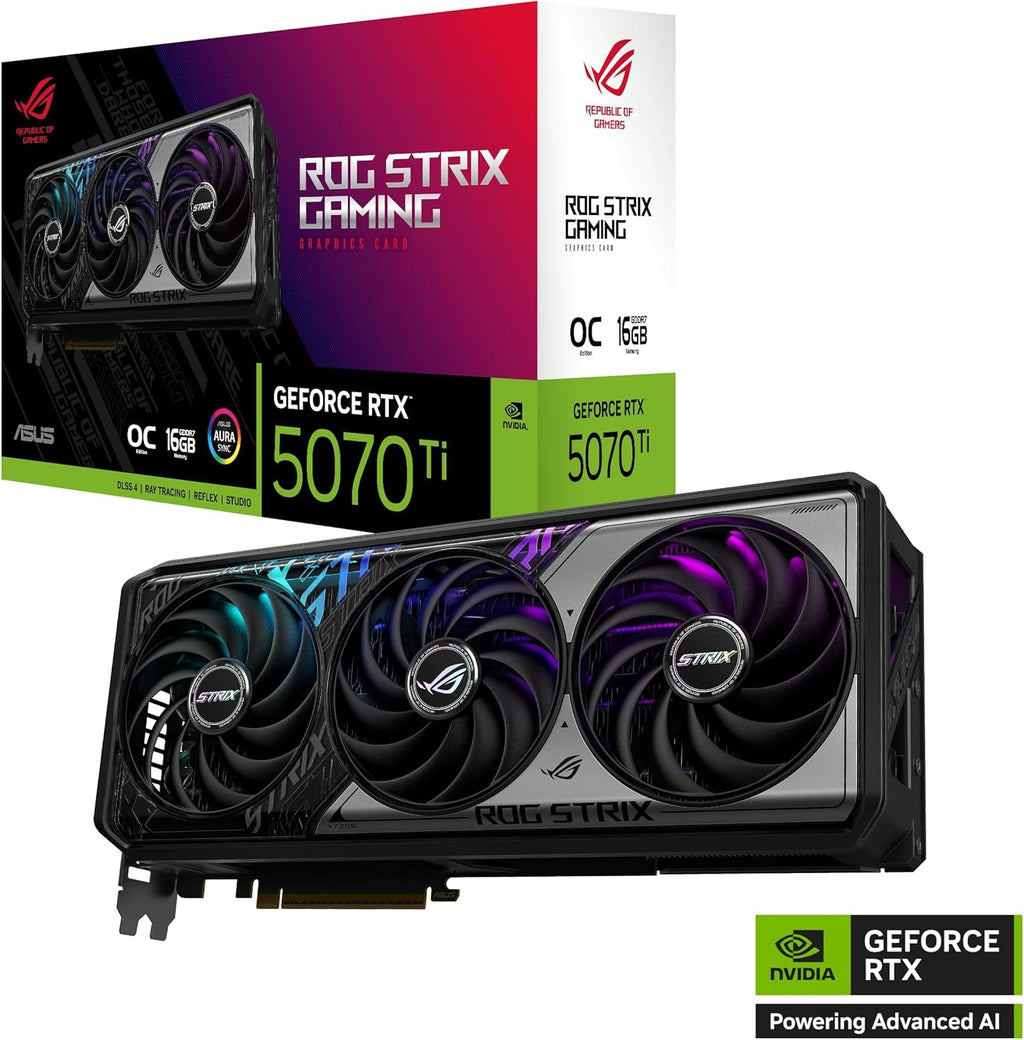 ASUS TUF Gaming GeForce RTX 5070 12GB GDDR7 OC Edition Graphics Card (NVIDIA Blackwell Architecture and DLSS 4, 2.5 Slot Design, SSF, PCIe 5.0, 3X DisplayPort 2.1b, 2X HDMI 2.1b)